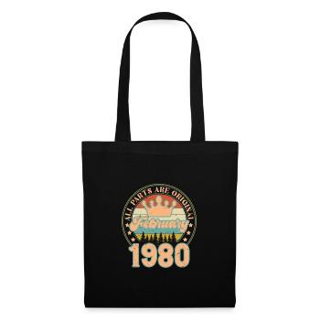 Februar 1980. Februar 1980 Geburtstagsgeschenk. - Stoffbeutel - Schwarz - Vorne