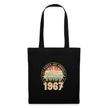 Februar 1967. Februar 1967 Geburtstagsgeschenk. - Stoffbeutel - Schwarz - Vorne