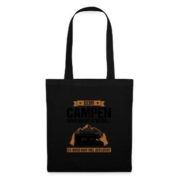 Campen Camping Camper Geschenk - Stoffbeutel - Schwarz - Vorne
