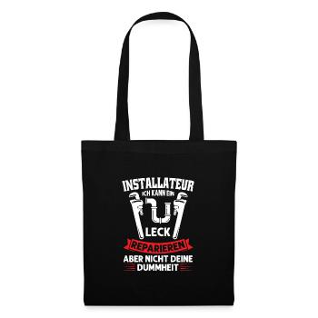 Installateur Beruf Anlagenmechaniker Geschenk - Stoffbeutel - Schwarz - Vorne