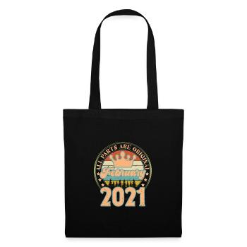 Février 2021. Cadeau d’anniversaire février 2021. - Sac en tissu - noir - Devant