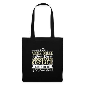 Cadeau Assistante Sociale. Parfaite Assistante. - Sac en tissu - noir - Devant