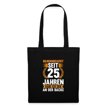 25 Jahre Ehe Ehefrau Ehepaar Geschenk - Stoffbeutel - Schwarz - Vorne