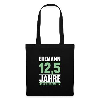 12,5 Jahre Ehe Ehemann 12,5. Hochzeitstag Geschenk - Stoffbeutel - Schwarz - Vorne