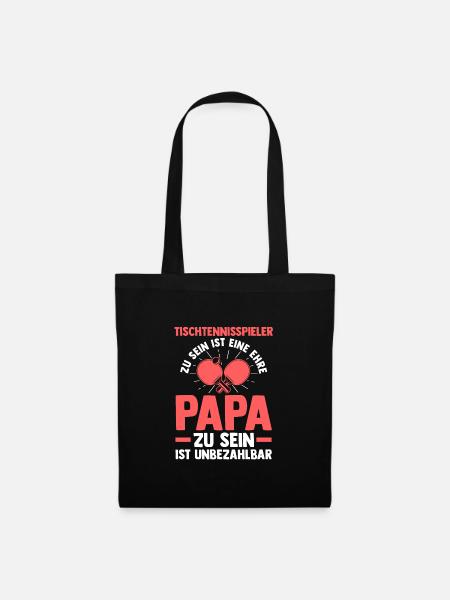 Tischtennis Papa Tischtennis Papa Geschenk - Stoffbeutel - Schwarz