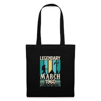 Anniversaire Mars 1960,cadeau Vintage mars 1960. - Sac en tissu - noir - Devant