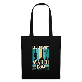 March 1963 Birthday, March 1963 Vintage Gift. - Tote Bag - black - Front