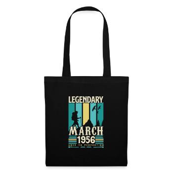 Anniversaire Mars 1956,cadeau Vintage mars 1956. - Sac en tissu - noir - Devant