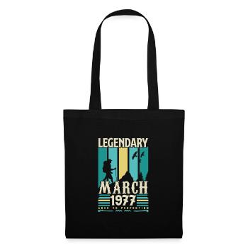 March 1977 Birthday, March 1977 Vintage Gift. - Tote Bag - black - Front