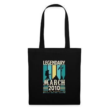 Anniversaire Mars 2010,cadeau Vintage mars 2010. - Sac en tissu - noir - Devant