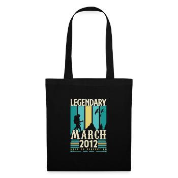 Anniversaire Mars 2012,cadeau Vintage mars 2012. - Sac en tissu - noir - Devant