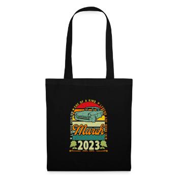 anniversaire mars 2023, Mars 2023, March 2023. - Sac en tissu - noir - Devant