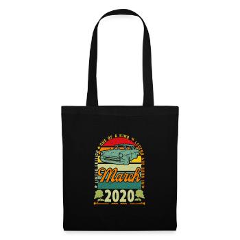 anniversaire mars 2020, Mars 2020, March 2020. - Sac en tissu - noir - Devant