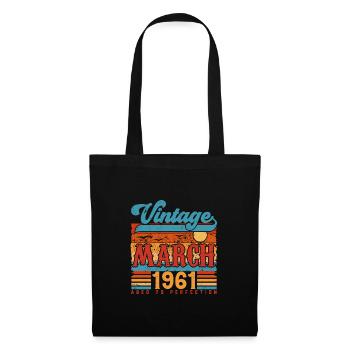 March 1961, Vintage March 1961 Anniversary Gift. - Tote Bag - black - Front