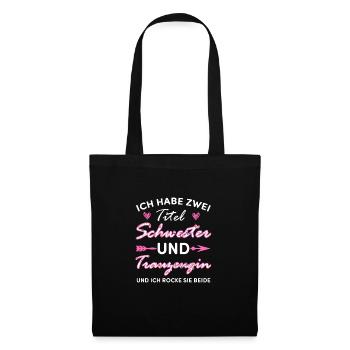 Trauzeugin Hochzeit Braut Geschenk - Stoffbeutel - Schwarz - Vorne