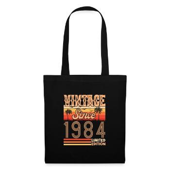 anniversaire 1984. Vintage né en 1984 anniversaire - Sac en tissu - noir - Devant