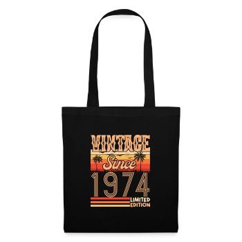 anniversaire 1974. Vintage né en 1974 anniversaire - Sac en tissu - noir - Devant