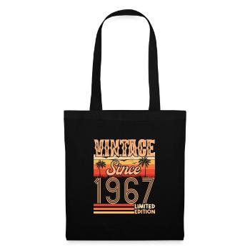 anniversaire 1967. Vintage né en 1967 anniversaire - Sac en tissu - noir - Devant