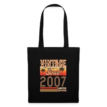 2007. Vintage Born in 2007 Birthday - Tote Bag - black - Front