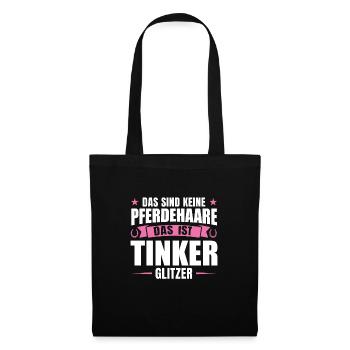 Tinker Pferd Reiter Geschenk - Stoffbeutel - Schwarz - Vorne