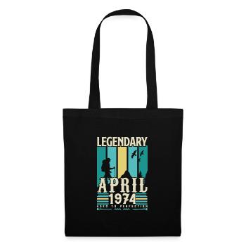 cadeau Anniversaire Avril 1974, Vintage avril 1974 - Sac en tissu - noir - Devant
