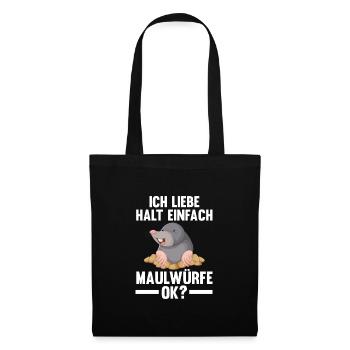 Maulwurf Garten Maulwürfe Geschenk - Stoffbeutel - Schwarz - Vorne