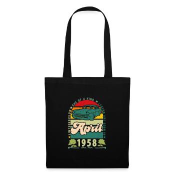 anniversaire avril 1958, Avril 1958, April 1958. - Sac en tissu - noir - Devant