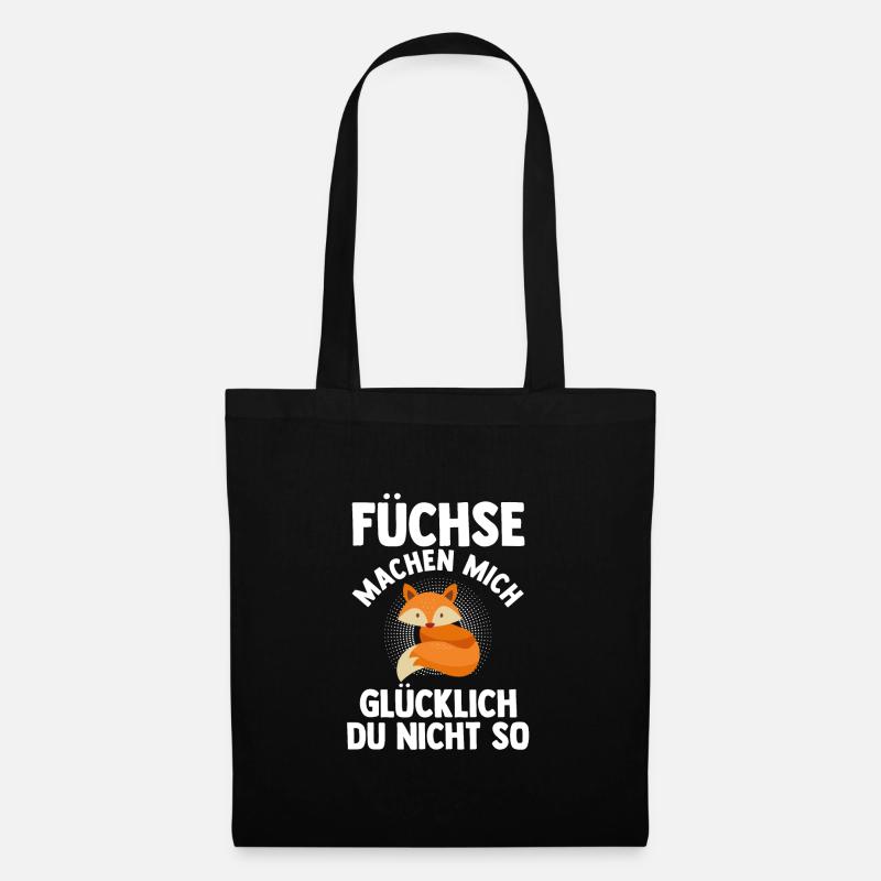 Fuchs Tier Fuchs Geschenk - Stoffbeutel - Schwarz