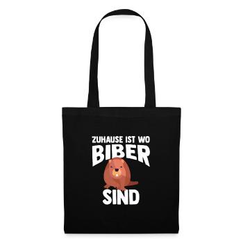 Biber Tier Biber Liebhaber Geschenk - Stoffbeutel - Schwarz - Vorne