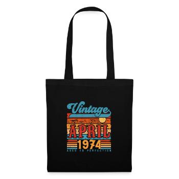 Avril 1974, Cadeau Anniversaire Vintage avril 1974 - Sac en tissu - noir - Devant
