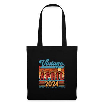 April 2024, April 2024 Vintage Birthday Gift - Tote Bag - black - Front