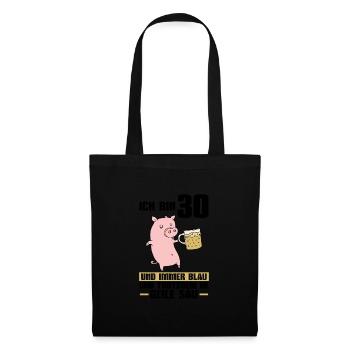 30. Geburtstag Schwein 30 Jahre alt Geschenk - Stoffbeutel - Schwarz - Vorne