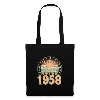 Avril 1958. Cadeau d’anniversaire avril 1958 April - Sac en tissu - noir - Devant