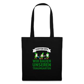 Garten Opa Zwerge Großvater Geschenk - Stoffbeutel - Schwarz - Vorne