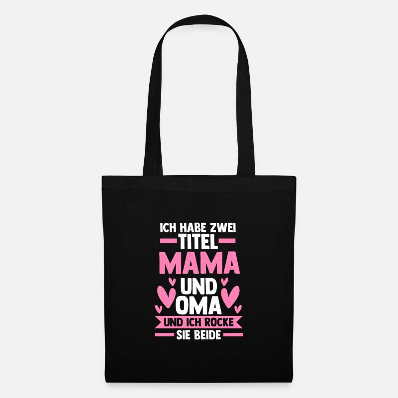 Mama & Oma Familie Mutter Geschenk - Stoffbeutel - Schwarz
