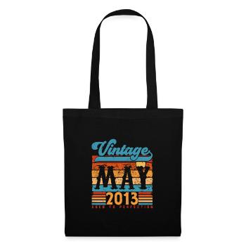 Mai 2013, Mai 2013 Vintage Geburtstagsgeschenk. - Stoffbeutel - Schwarz - Vorne