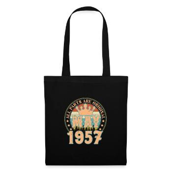 Mai 1957. Mai 1957 Geburtstagsgeschenk. Mai 1957 - Stoffbeutel - Schwarz - Vorne