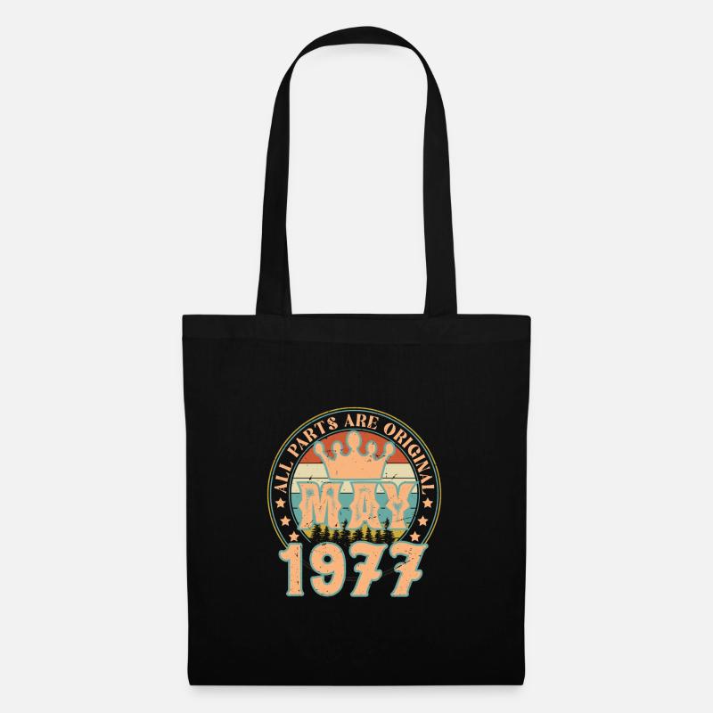 Mai 1977. Mai 1977 Geburtstagsgeschenk. Mai 1977 - Stoffbeutel - Schwarz