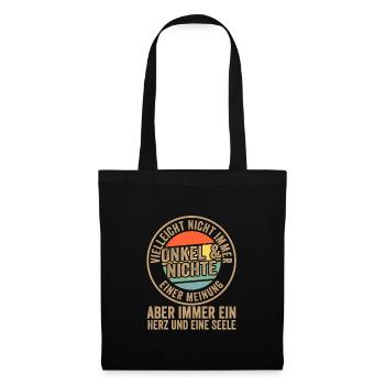 Opa & Enkelin Familie Großvater Geschenk - Stoffbeutel - Schwarz - Vorne