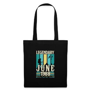 Juni 1988 Geburtstagsgeschenk, Jahrgang Juni 1988. - Stoffbeutel - Schwarz - Vorne