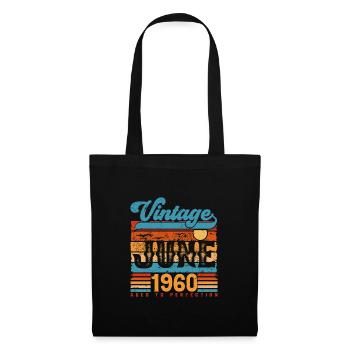 June 1960, Vintage Birthday Gift June 1960. - Tote Bag - black - Front
