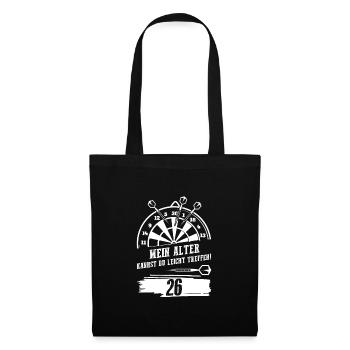 Darts Darten Darter Geschenk - Stoffbeutel - Schwarz - Vorne