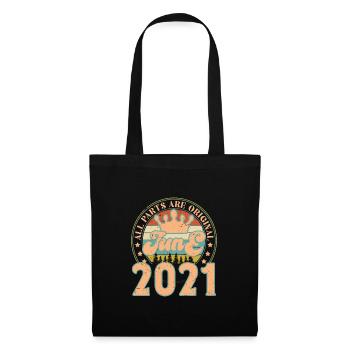 Juni 2021. Geburtstagsgeschenk im Juni 2021. Juni - Stoffbeutel - Schwarz - Vorne