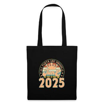 Juni 2025. Geburtstagsgeschenk Juni 2025. Juni - Stoffbeutel - Schwarz - Vorne