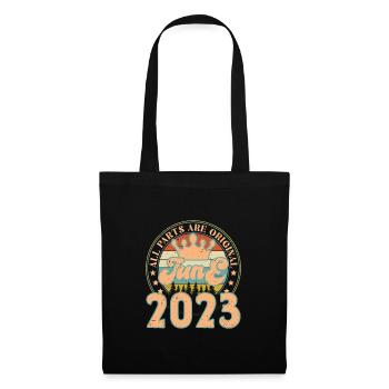 Juin 2023. Cadeau d’anniversaire juin 2023. June - Sac en tissu - noir - Devant