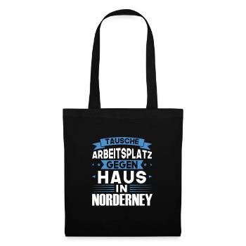 Nordeney Urlaub Norden Geschenk - Stoffbeutel - Schwarz - Vorne