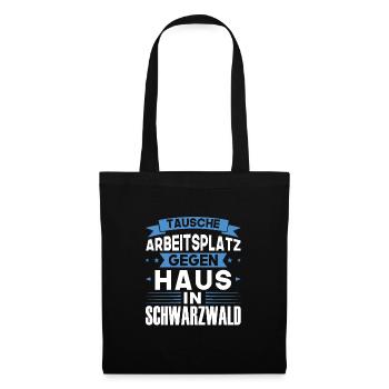 Schwarzwald Schwäbisch Süddeutschland Geschenk - Stoffbeutel - Schwarz - Vorne