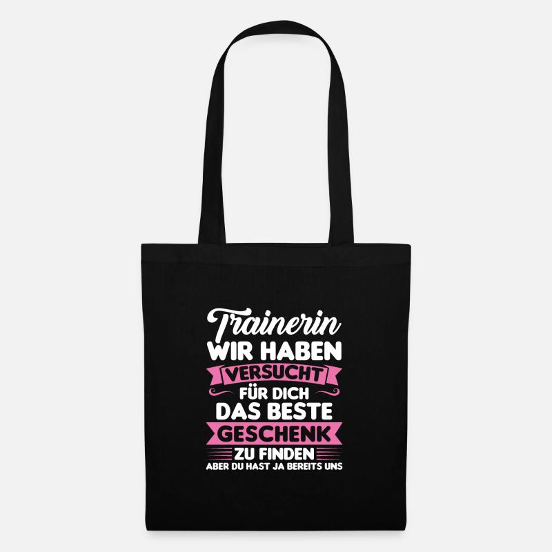 Sport Trainer Trainerin Geschenk - Stoffbeutel - Schwarz
