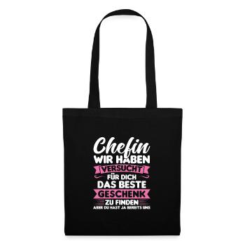 Chef Chefin Geschenk - Stoffbeutel - Schwarz - Vorne