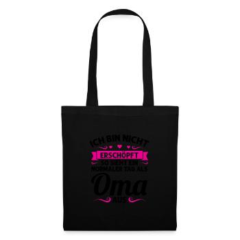 Oma Mutter Tag Omi Geschenk - Stoffbeutel - Schwarz - Vorne